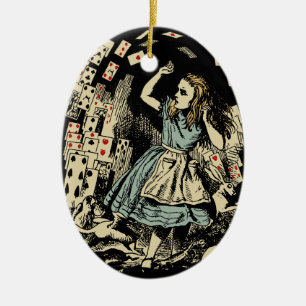 Vintage Alice Flying Cards dunkel Keramikornament