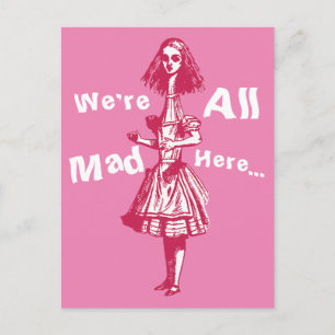 Vintage Alice gestreckt in Wonderland Postkarte