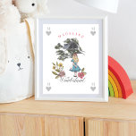 Vintage Alice im Wunderland | Alice & Cheshire cat Poster<br><div class="desc">Schönes Design Vintag Alice im Wunderland Charakter Plakatdesign. Ideal für Alicen im Wunderland-Liebhaber. Verfügt über einen Mix aus eigenen, von Hand gezeichnet Originalfloralen und Kunstwerken. Wir haben die ikonische Alice im Wunderland Vintage Alice & Cheshire Katzenbild sorgfältig restauriert, indem wir sie von Hand skizzieren und mit wunderschönen Aquarellfarben-Untertönen zum Leben...</div>