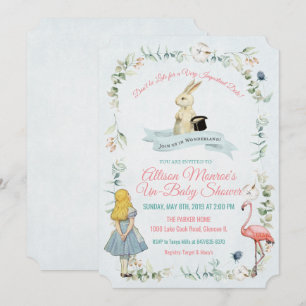 Vintage Alice im Wunderland Babyparty Einladung
