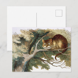 Vintage Alice im Wunderland Cheshire-Cat-Kunst Postkarte