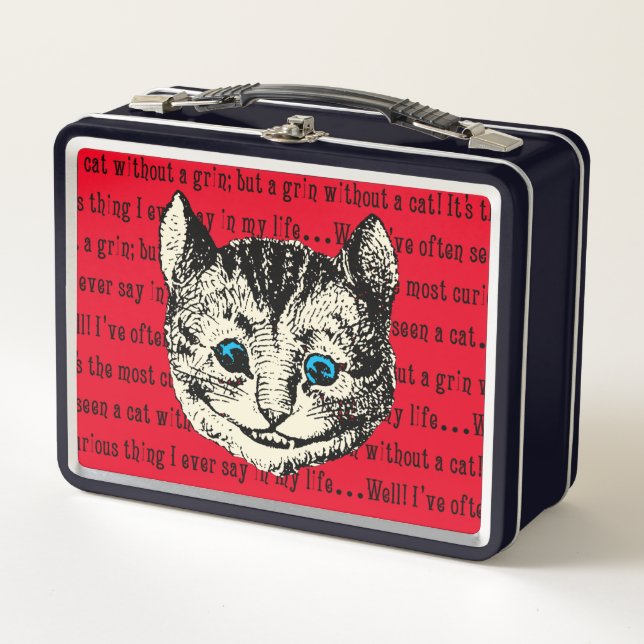 Vintage Alice im Wunderland Cheshire Cat Metall Brotdose (Vorderseite)