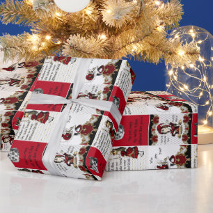 Vintage Alice im Wunderland Collage Weihnachtsgesc Geschenkpapier