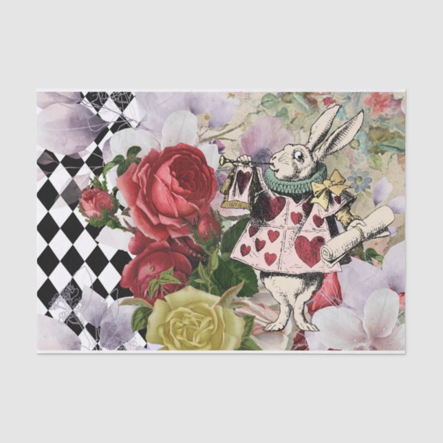 Vintage Alice im Wunderland Decoupage Seidenpapier (Vorderseite)