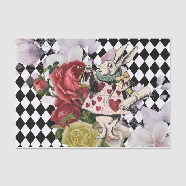 Vintage Alice im Wunderland Decoupage Seidenpapier (Vorderseite)