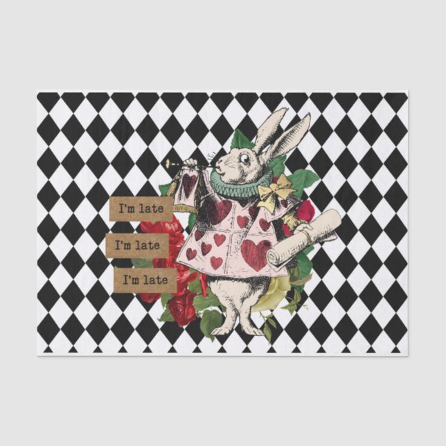 Vintage Alice im Wunderland Decoupage Seidenpapier (Vorderseite)