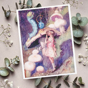 Vintage Alice im Wunderland Die Raupe Postkarte