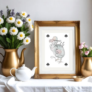Vintage Alice im Wunderland Dodo Bird-Zeichen Tischnummer