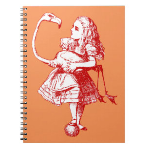 Vintage Alice im Wunderland Flamingo Notizblock