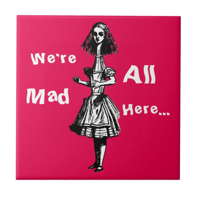 Vintage Alice im Wunderland Fliese (Vorderseite)