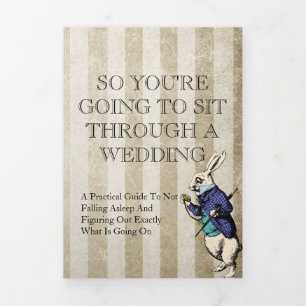 Vintage Alice im Wunderland Funny Wedding Dreifach-gefaltete Programmkarte