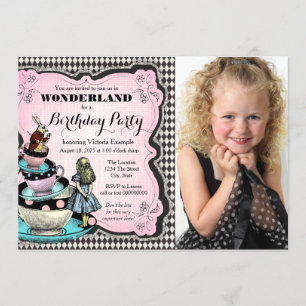 Vintage Alice im Wunderland Geburtstagspartei Einladung