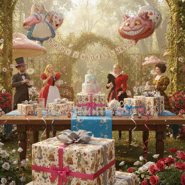 Vintage Alice im Wunderland Geschenkpapier