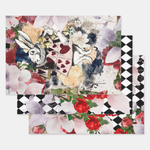Vintage Alice im Wunderland Geschenkpapier Set
