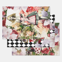 Vintage Alice im Wunderland Geschenkpapier Set
