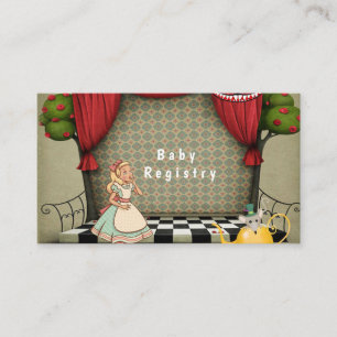 Vintage Alice im Wunderland Girl Baby Registry Visitenkarte