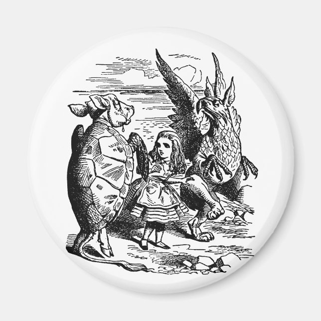 Vintage Alice im Wunderland, Griffin, Mock Turtle Magnet (Vorne)