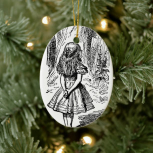 Vintage Alice im Wunderland, Grinsekatze Keramikornament