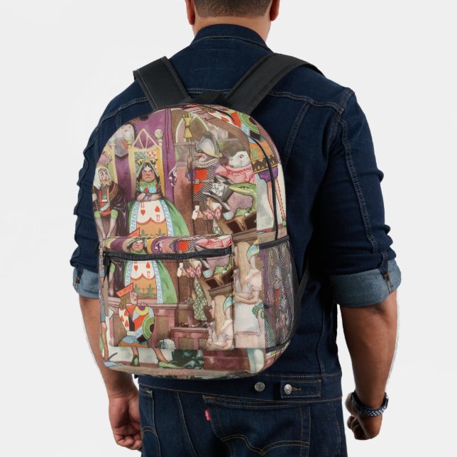 Vintage Alice im Wunderland, Herzkönigin Bedruckter Rucksack (Insitu (Modell))