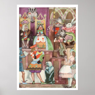 Vintage Alice im Wunderland, Herzkönigin Poster