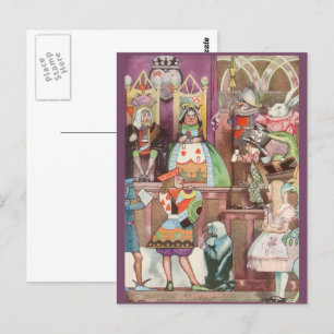 Vintage Alice im Wunderland, Herzkönigin Postkarte