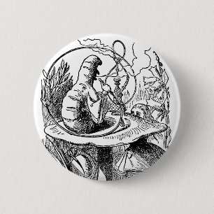 Vintage Alice im Wunderland Hookah Raupe Button