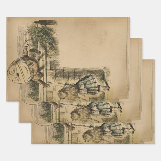 Vintage Alice im Wunderland Humpty Dumpty Geschenkpapier Set (Set)