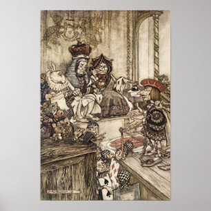 Vintage Alice im Wunderland Illustration Poster