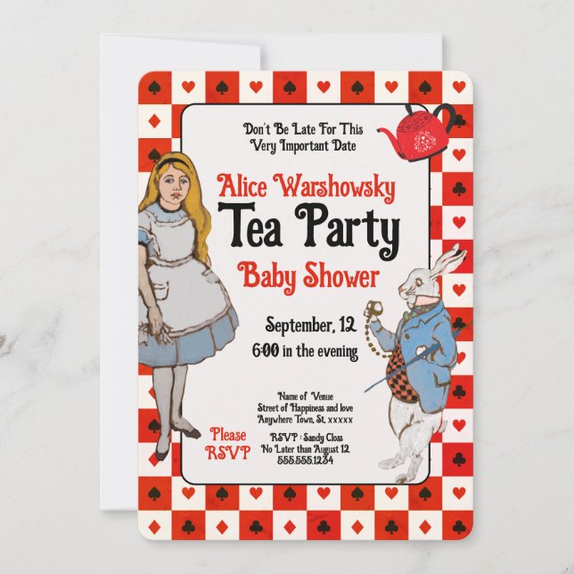 Vintage Alice im Wunderland Kinderdusche (Vorderseite)