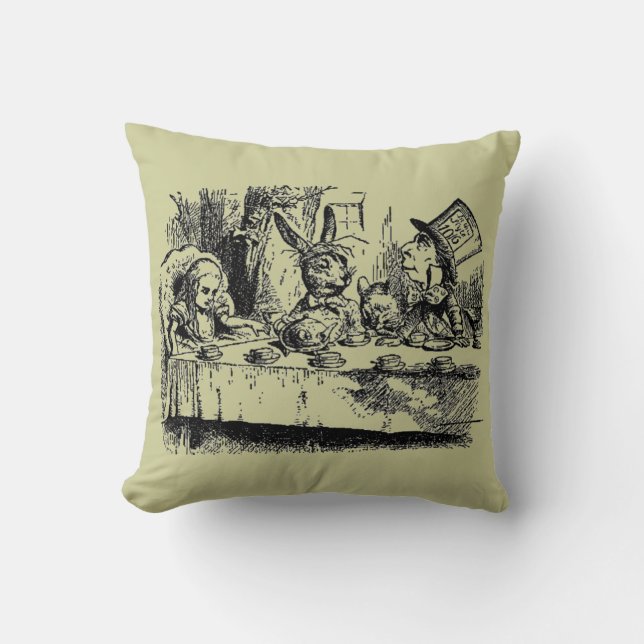 Vintage Alice im Wunderland Kissen (Vorderseite)