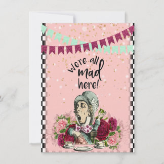 Vintage Alice im Wunderland Mad Hatter Tee Party Mitteilungskarte