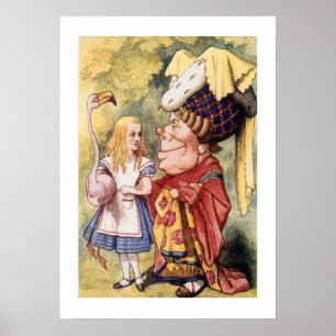 Vintage Alice im Wunderland mit Herzkönigin Poster