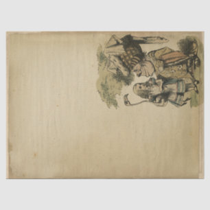 Vintage Alice im Wunderland mit Herzogin-Decoupage Seidenpapier