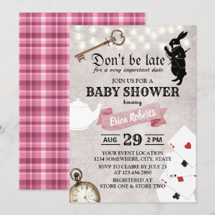 Vintage Alice im Wunderland Niedlich Girl Baby Dus Einladung