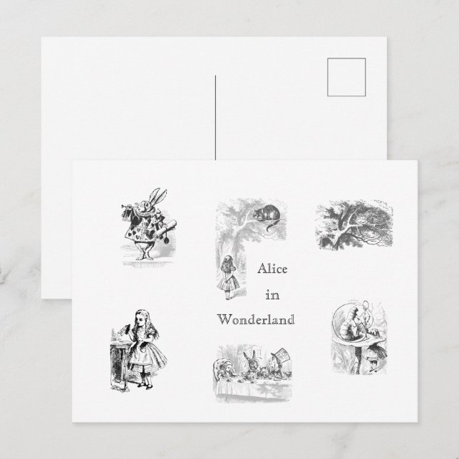 Vintage Alice im Wunderland Postkarte (Vorne/Hinten)