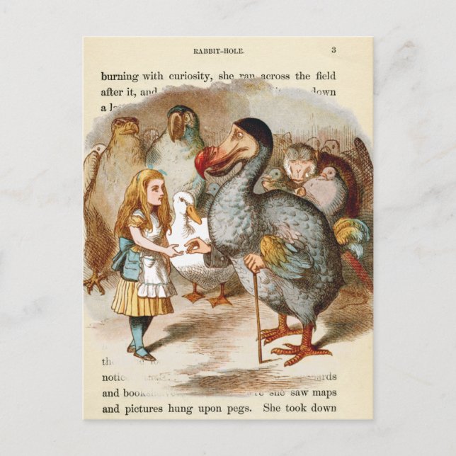 Vintage Alice im Wunderland Postkarte (Vorderseite)