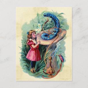 Vintage Alice im Wunderland Postkarte
