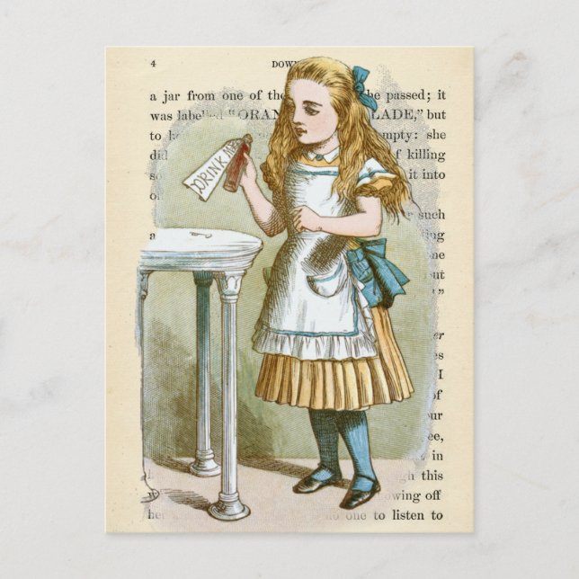 Vintage Alice im Wunderland Postkarte (Vorderseite)