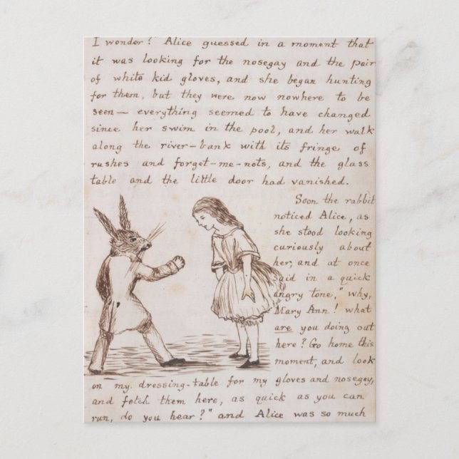 Vintage Alice im Wunderland Postkarte (Vorderseite)