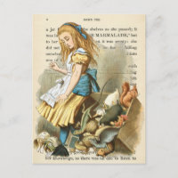 Vintage Alice im Wunderland Postkarte