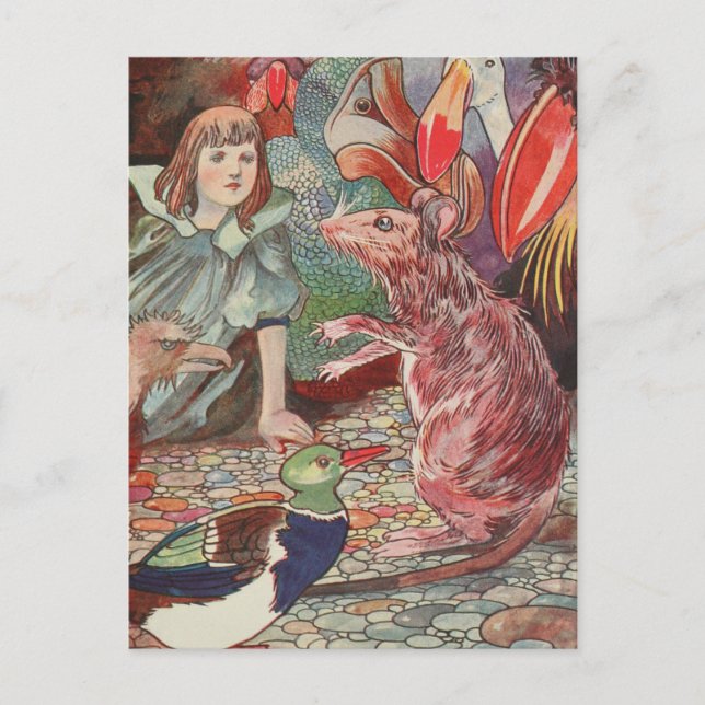 Vintage Alice im Wunderland Postkarte (Vorderseite)