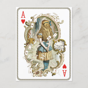 Vintage-Alice-im-Wunderland-Postkarte Postkarte