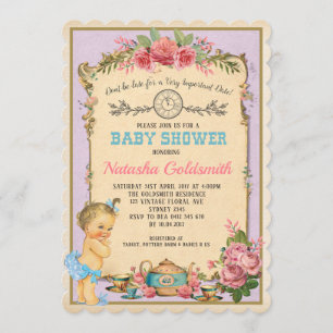 Vintage Alice im Wunderland Retro Baby Tee Einladu Einladung
