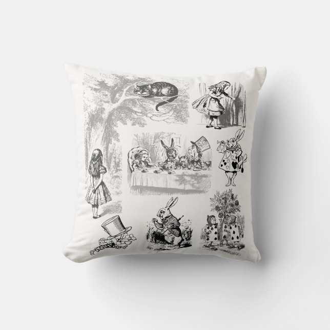 Vintage Alice im Wunderland-Sammlung Bilder Kissen (Vorderseite)