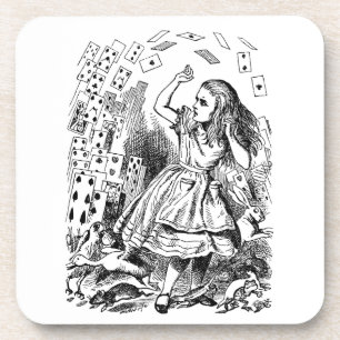 Vintage-Alice im Wunderland, Spielkarten fliegen Getränkeuntersetzer