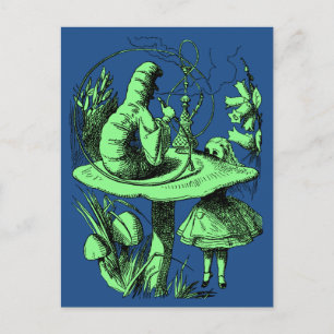 Vintage Alice im Wunderland Tausendfüßler Postkarte