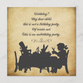 Vintage Alice im Wunderland Tee Party Geburtstag Einladung