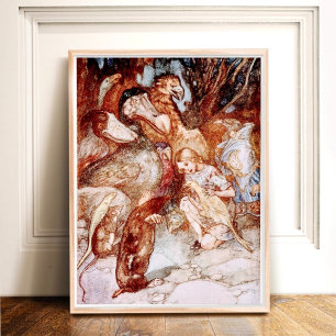 Vintage Alice im Wunderland Tierfreunde Poster