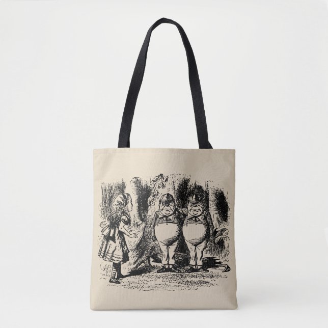 Vintage Alice im Wunderland, Tweedledum Tweedledee Tasche (Vorderseite)