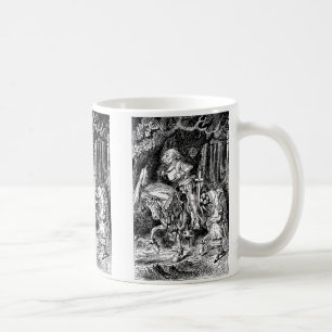 Vintage Alice im Wunderland Weißer Ritter am Pferd Kaffeetasse